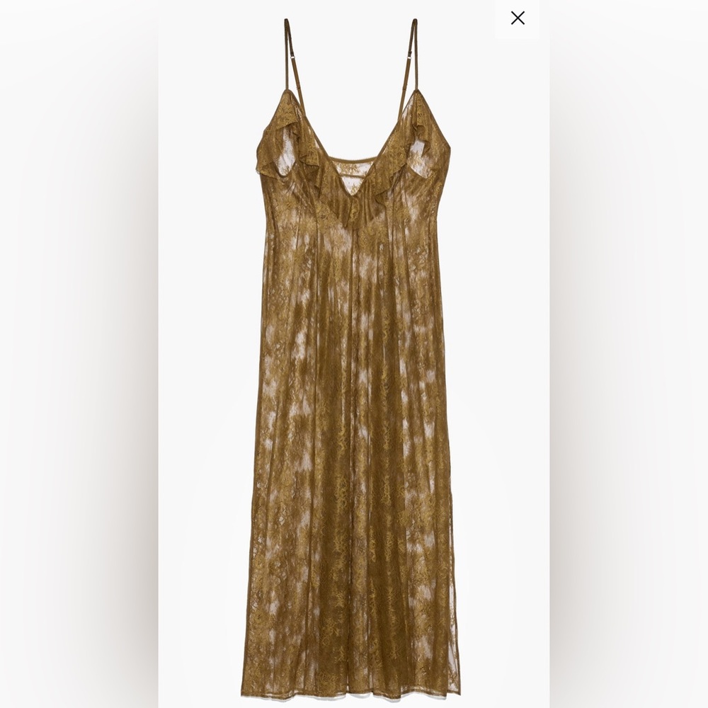 NWOT Savage X Fenty ✨Military Green  🥵 Lace Slip ✨